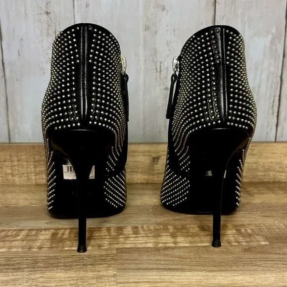 NWT-AUTHENTIC Giuseppe Zanotti Black Leather Metal Studded Booties, 36 (6.0/6.5) - Picture 4 of 12
